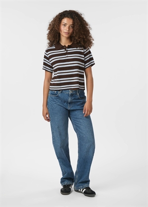 Mulann polo knit bluse Dark Brown Neo Noir